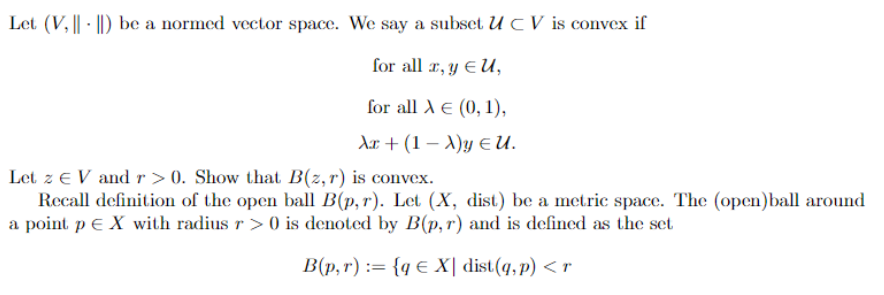 Solved Let V Be A Normed Vector Space We Say A Subset Chegg