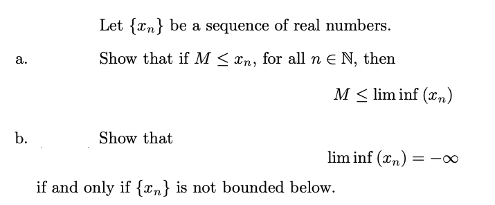 Solved Let Xn Be A Sequence Of Real Numbers A Show That Chegg