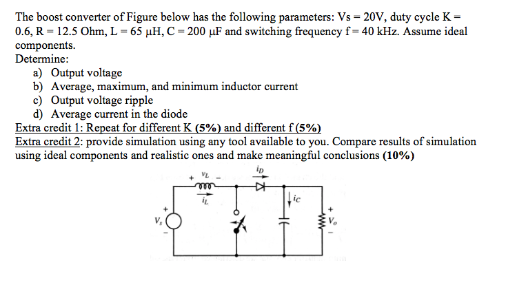 Solved The Boost Converter Of Figure Below Has The Follow Cheggcom Images