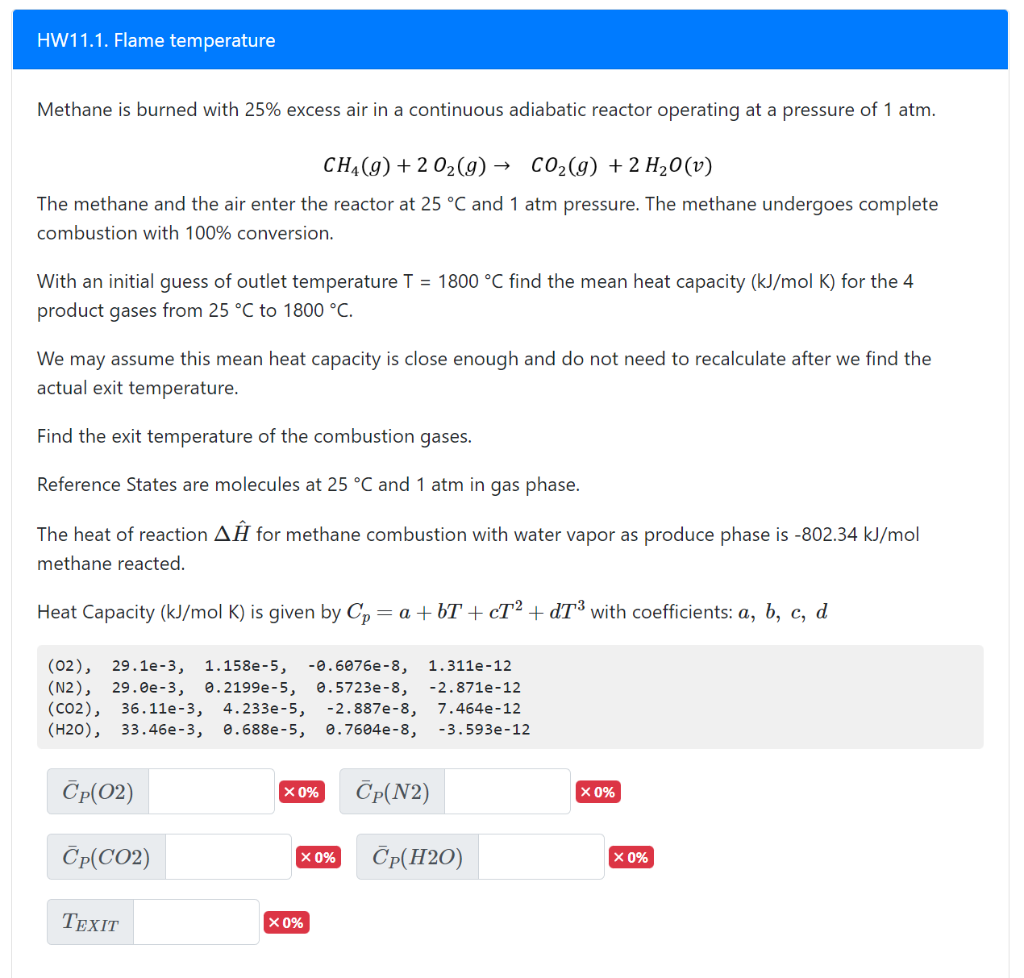 Solved Methane Is Burned With 25 Excess Air In A Continuous Chegg