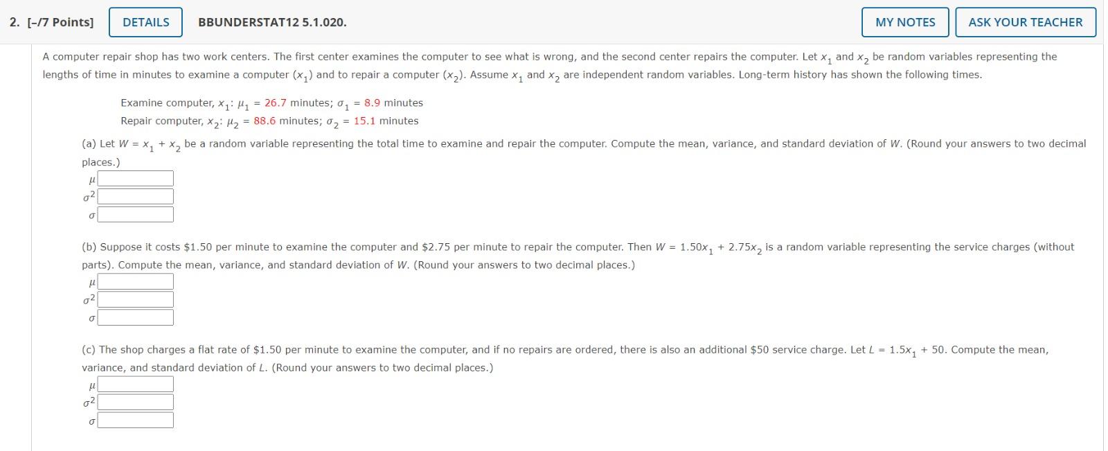 Solved 2 17 Points DETAILS BBUNDERSTAT12 5 1 020 MY Chegg