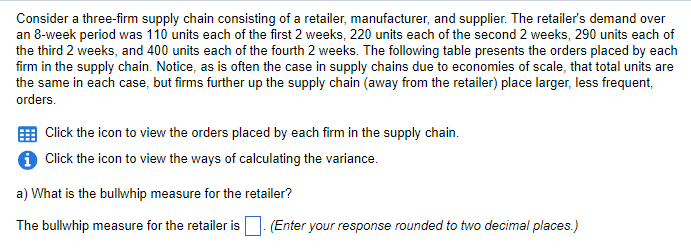 Solved Consider A Three Firm Supply Chain Consisting