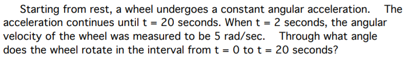 Solved Starting From Rest A Wheel Undergoes A Constant Chegg