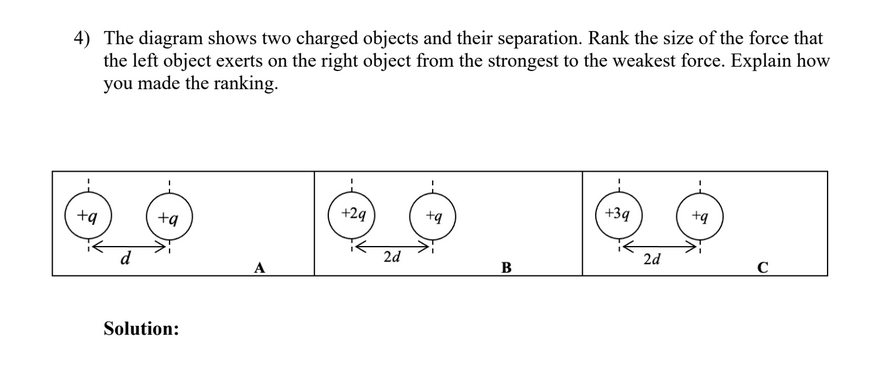 Solved 4 The Diagram Shows Two Charged Objects And Their Chegg