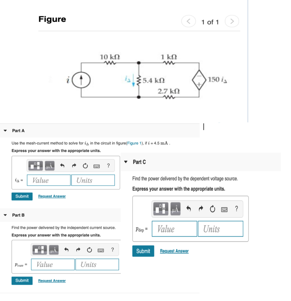 Solved Part A Use the mesh current method to solve for iΔ Chegg