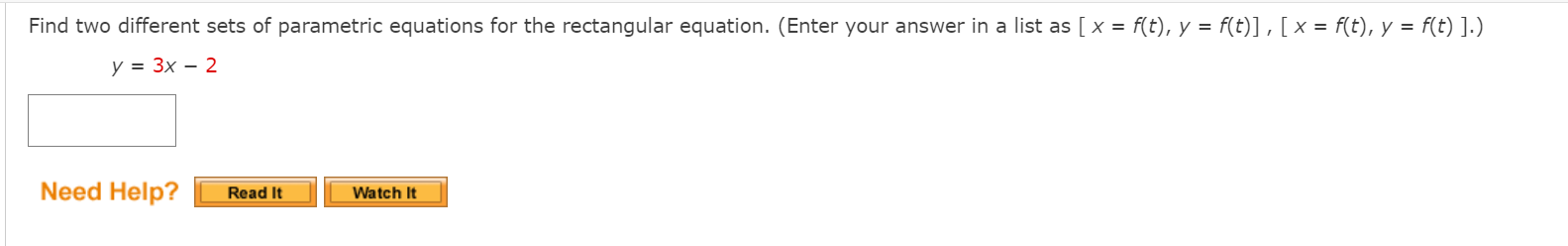 Solved Find Two Different Sets Of Parametric Equations For Chegg