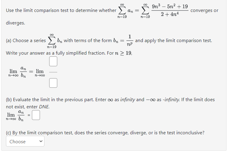 Solved Use The Limit Comparison Test To Determine Whethe