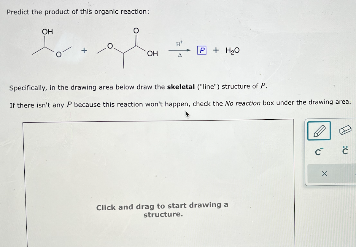 Solved Predict The Product Of This Organic Reaction Chegg