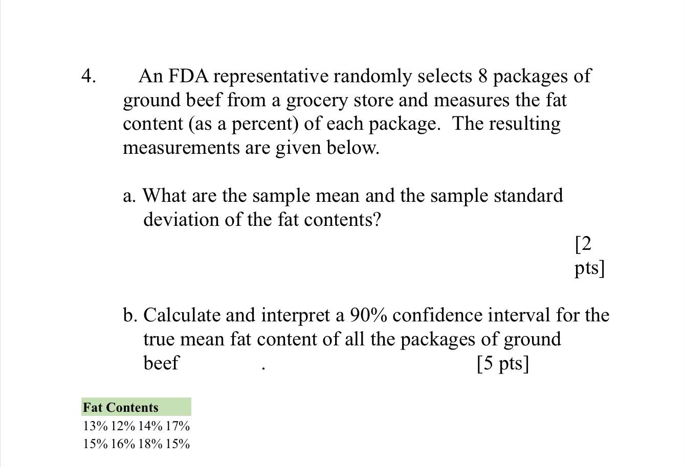 Solved An Fda Representative Randomly Selects Packages Chegg