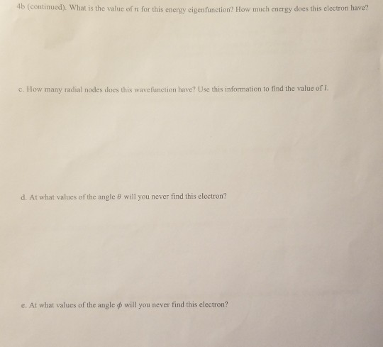 Solved Consider The Following Energy Eigenfunction For An Chegg