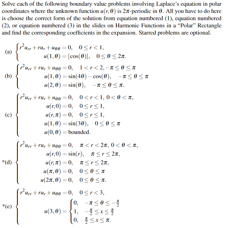 Solve Laplace S Equation In Polar Coordinates With Chegg