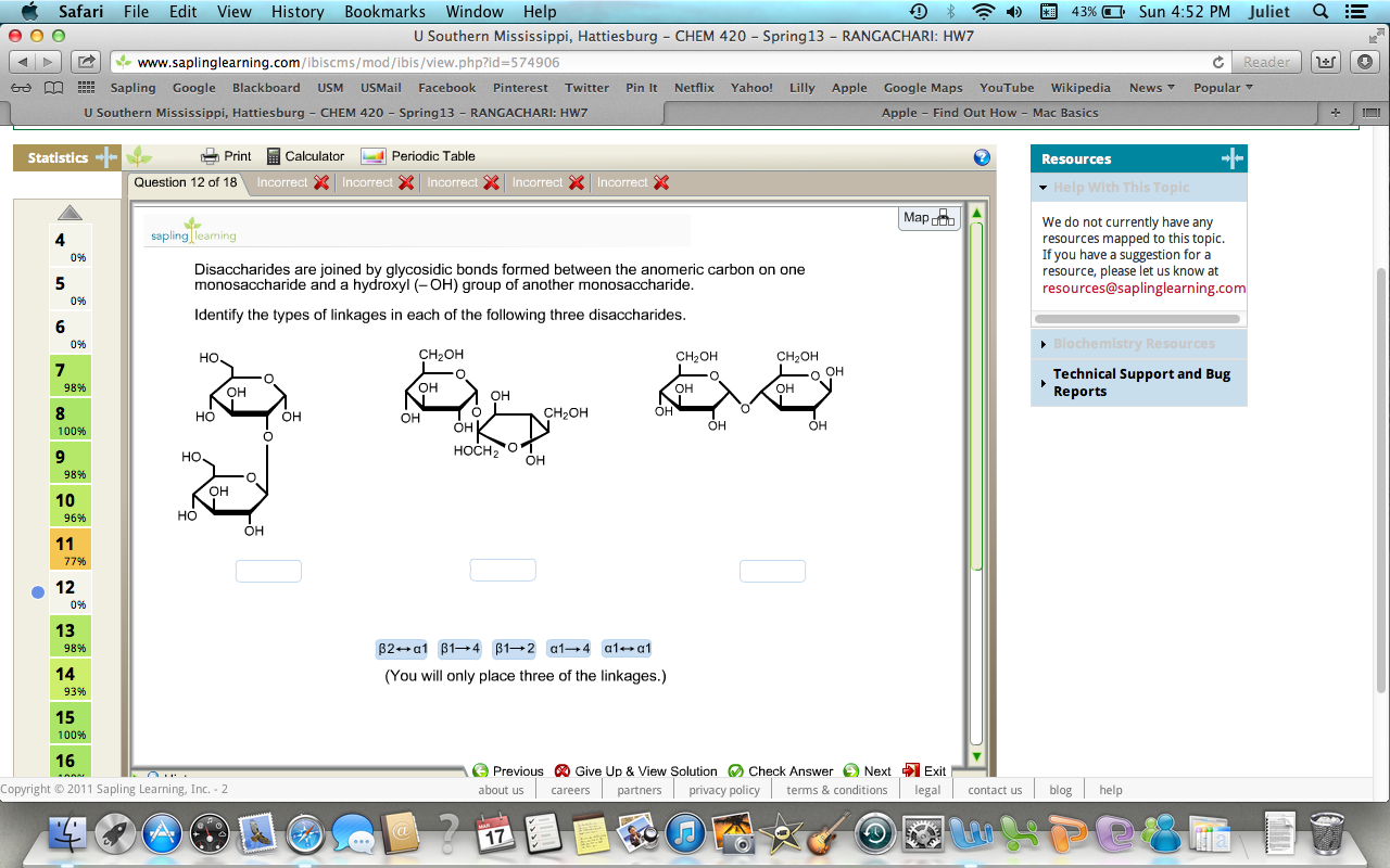 which disaccharide has a free anomeric carbon