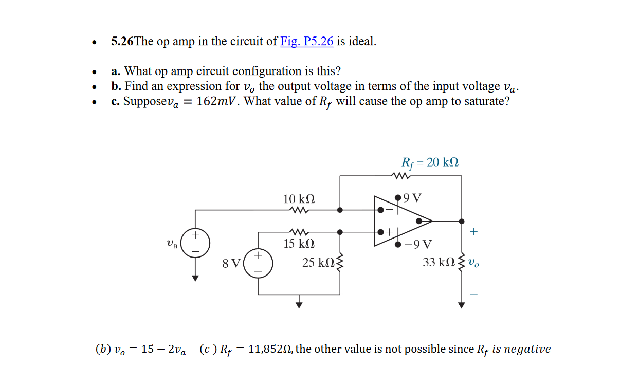 Solved The Op In The Circuit Of Fig P Is