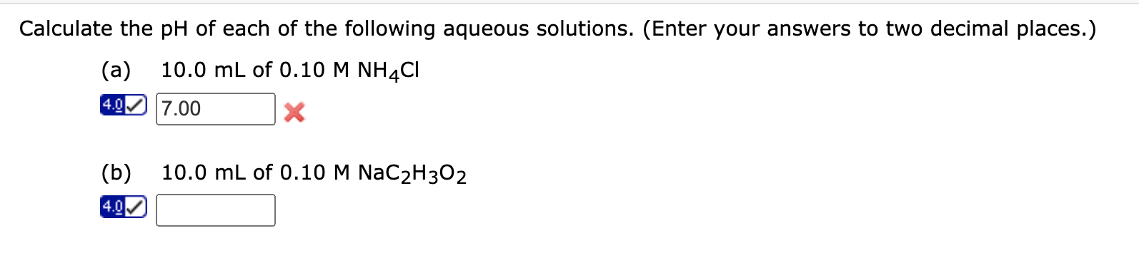 Solved Calculate The PH Of Each Of The Following Aqueous Chegg