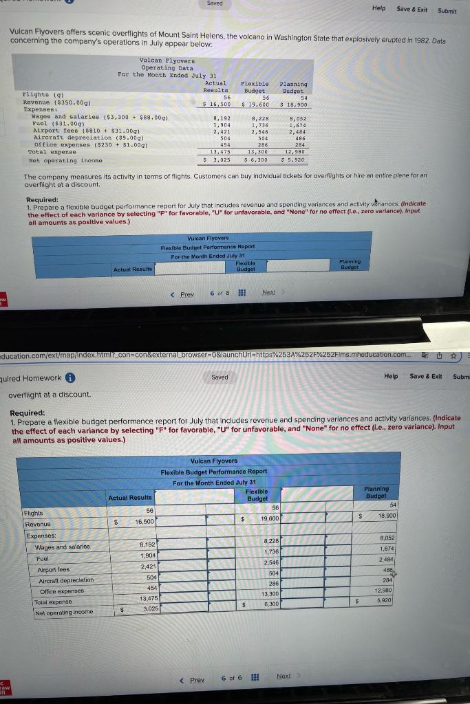 Solved Saved Help Save Exit Submit Vulcan Flyovers Offers Chegg