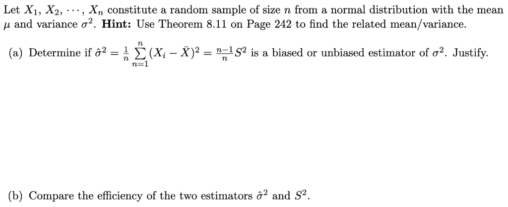 Solved Let X1 X2 Xn Constitute A Random Sample Of Chegg