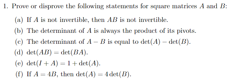 Solved 1 Prove Or Disprove The Following Statements For Sq Chegg