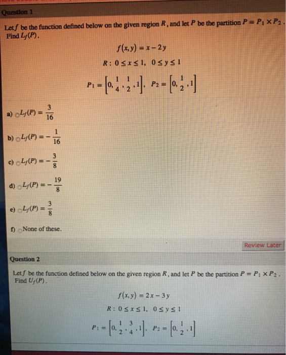 Solved Letf Be The Function Defined Below An The Given Chegg