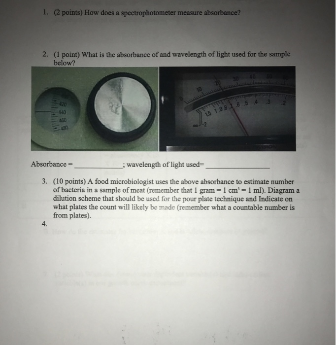 Solved Points How Does A Spectrophotometer Measure Chegg