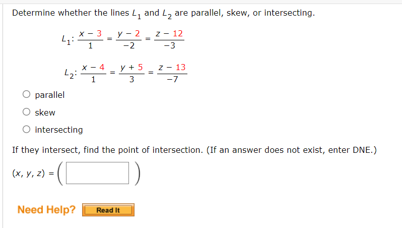 Solved Determine Whether The Lines L1 And L2 Are Parallel Chegg