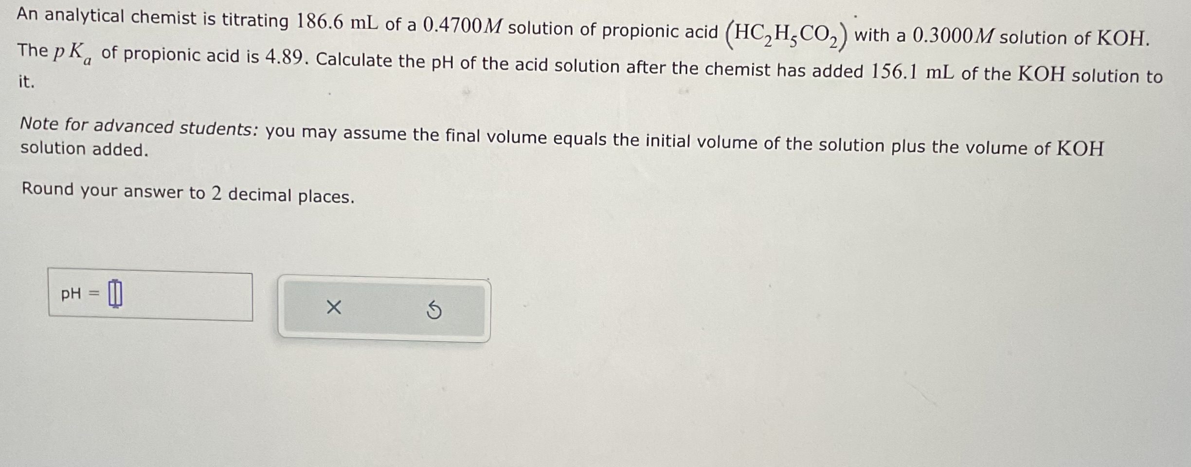 Solved An Analytical Chemist Is Titrating Ml Of A Chegg