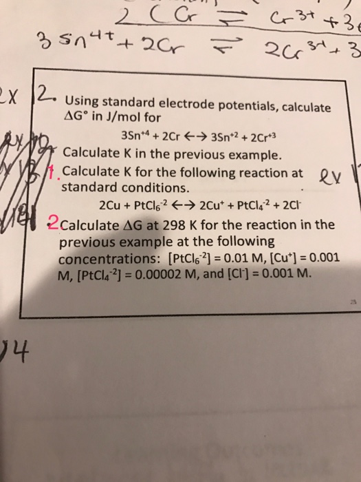 Solved Calculate K And Delta G Number And In Photo Chegg