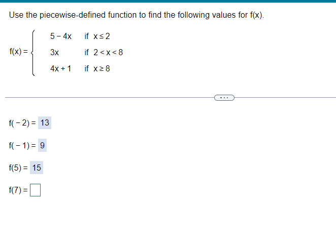 Solved Use The Piecewise Defined Function To Find The F