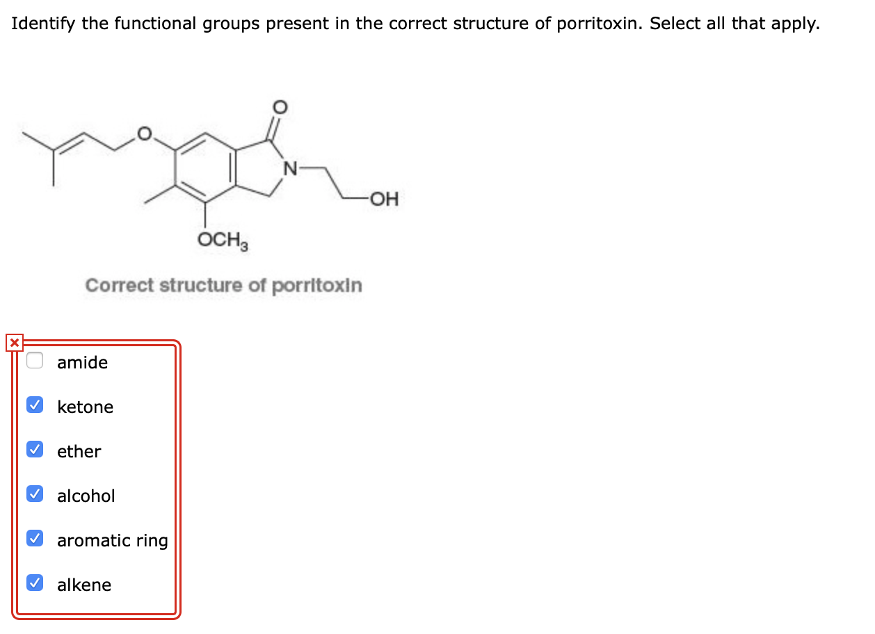 Solved Identify The Functional Groups Present In The Correct Chegg