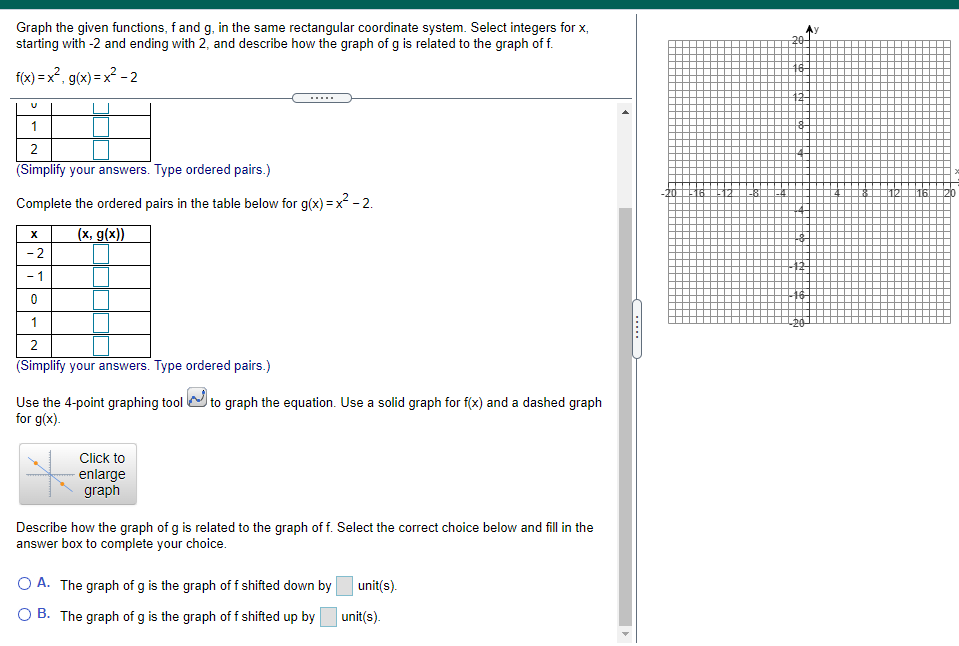 Solved 20 Graph The Given Functions F And G In The Same Chegg