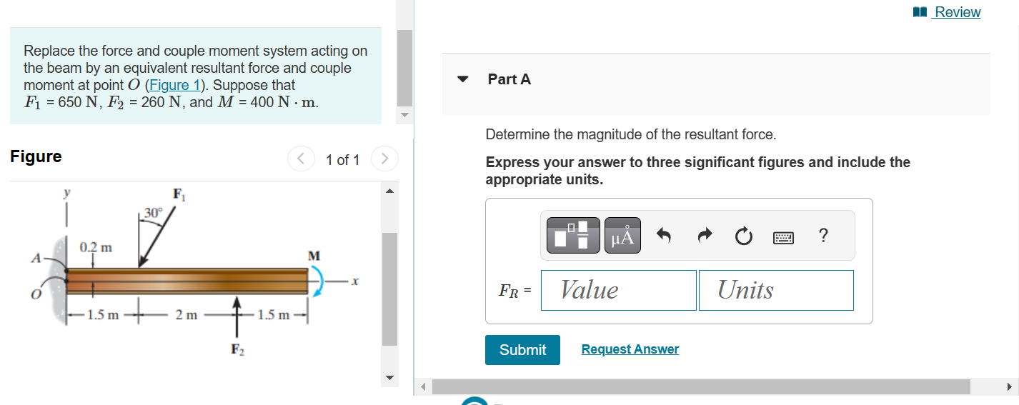 Solved Replace The Force And Couple Moment System Acting On Chegg