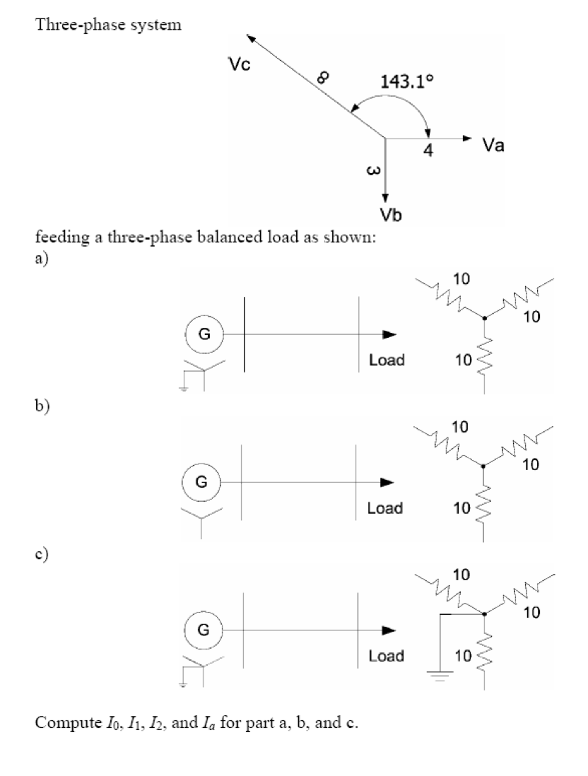 Solved Three Phase System Feeding A Three Phase Balanced Chegg