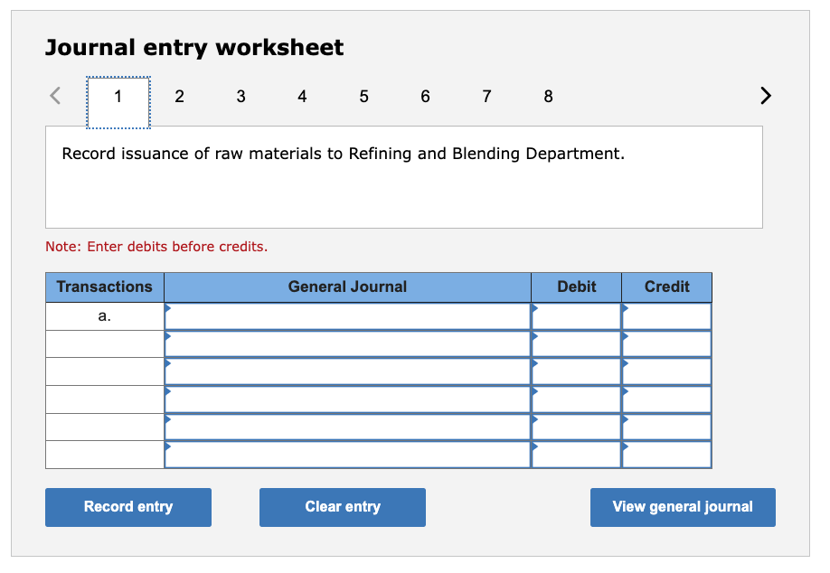 Solved Journal Entry Worksheet 6 8 Record Issuance Of Raw Chegg