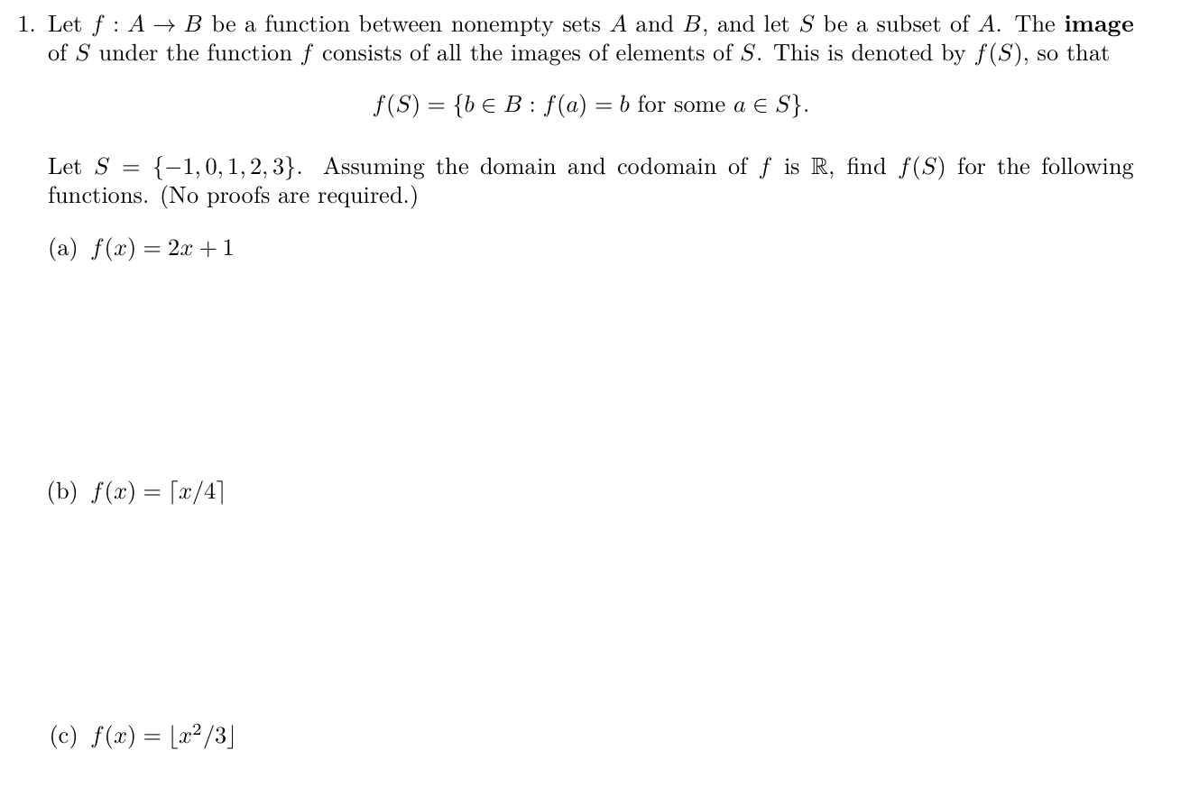 Solved Let F AB Be A Function Between Nonempty Sets A And Chegg