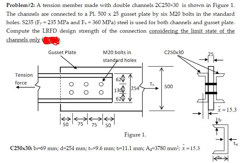 Solved Problem 2 A Tension Member Made With Double Chegg