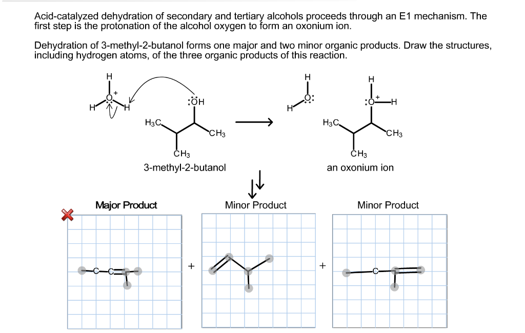 Solved Acid Catalyzed Dehydration Of Secondary And Tertiary Chegg