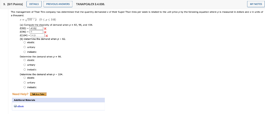 Solved Points Details Previous Answers Tanapcalc Chegg