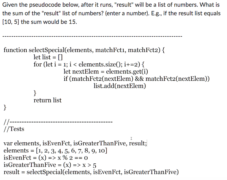 Solved Given The Pseudocode Below After It Runs Result Chegg