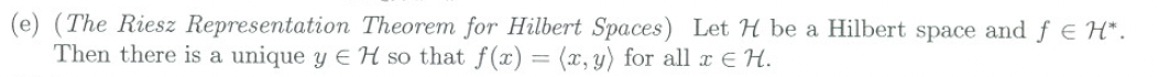 Solved E The Riesz Representation Theorem For Hilbert Chegg