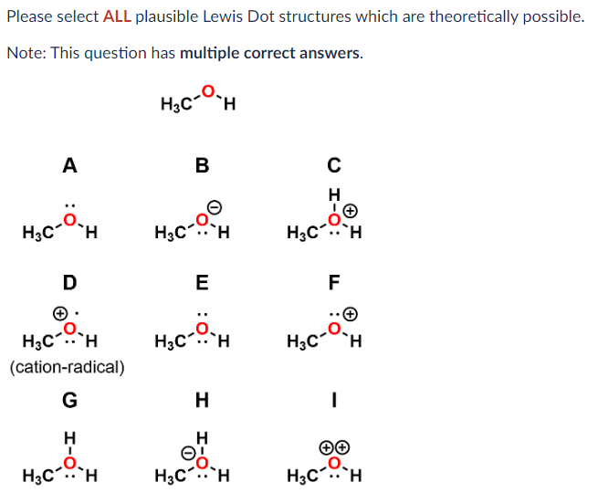 Solved Please Select ALL Plausible Lewis Dot Structures Chegg