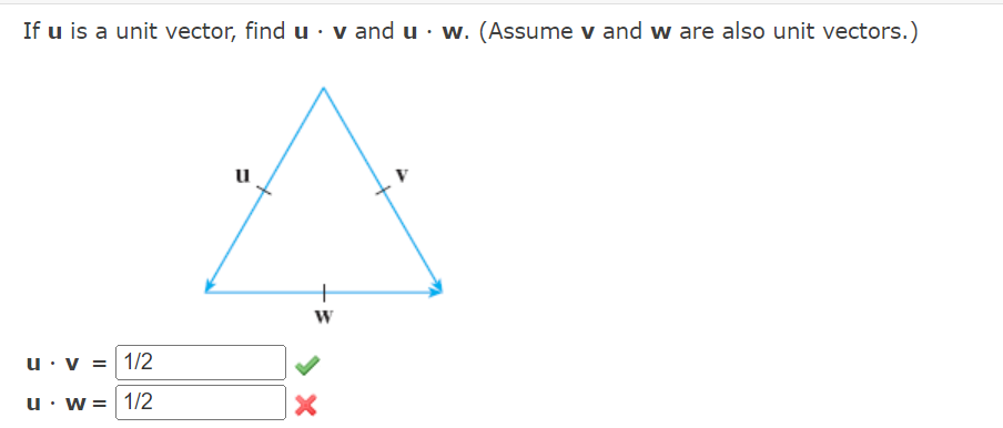 Solved If U Is A Unit Vector Find U V And U W Assume V Chegg