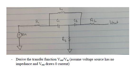 Solved L R R G Ho Vout Vin Rz W Derive The Transfer Chegg