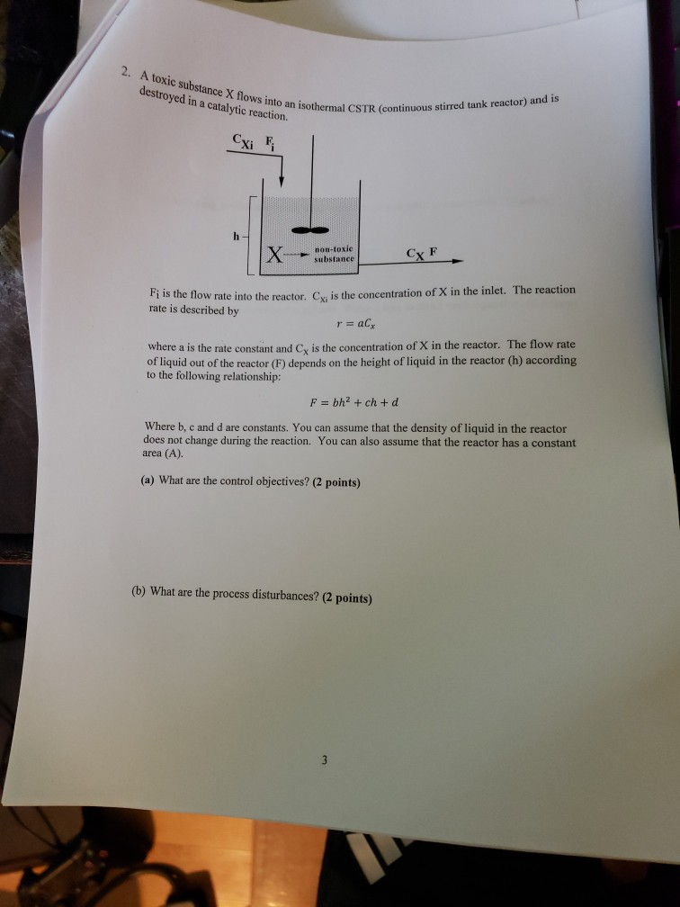 Solved 2 A Toxic Substance X Flows Into An Isothermal Chegg