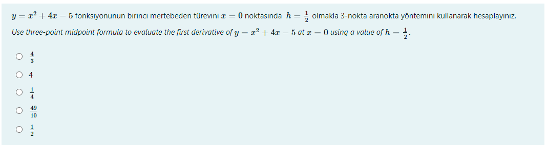 Solved Y X Fonksiyonunun Birinci Mertebeden Chegg