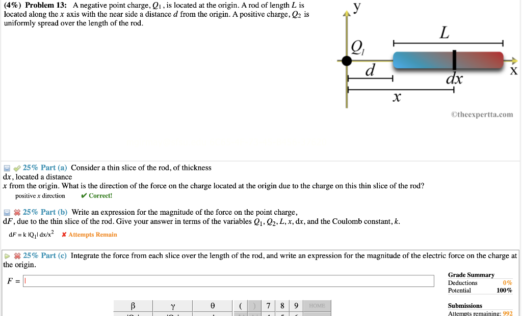 Solved 4 Problem 13 A Negative Point Charge Q1 Is Chegg