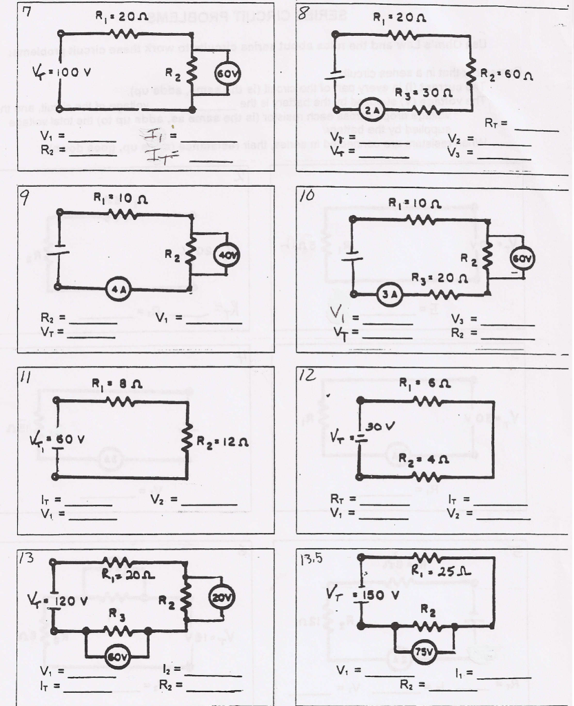 Solved Series Circuit Problems Use Ohm S Law And The Rules Chegg