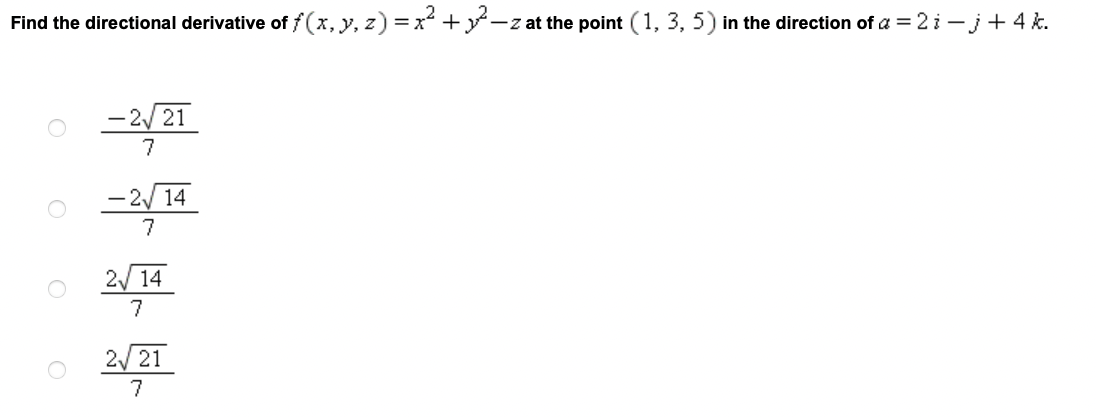 Solved Find The Directional Derivative Of F X Y Z X Y Z Chegg