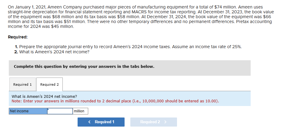 Solved On January 1 2021 Ameen Company Purchased Major Chegg