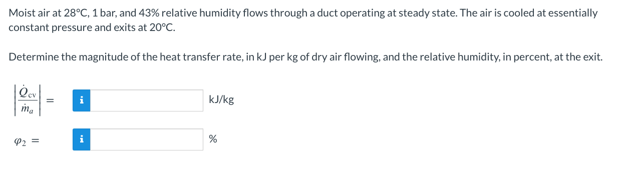 Solved Moist Air At C Bar And Relative Humidity Chegg