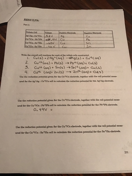 Solved Write The Overall Cell Reactions For Each Of The Chegg