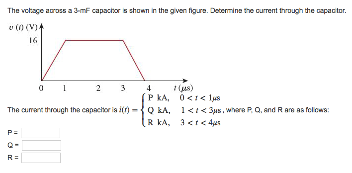 Solved The Voltage Across A 3 MF Capacitor Is Shown In The Chegg